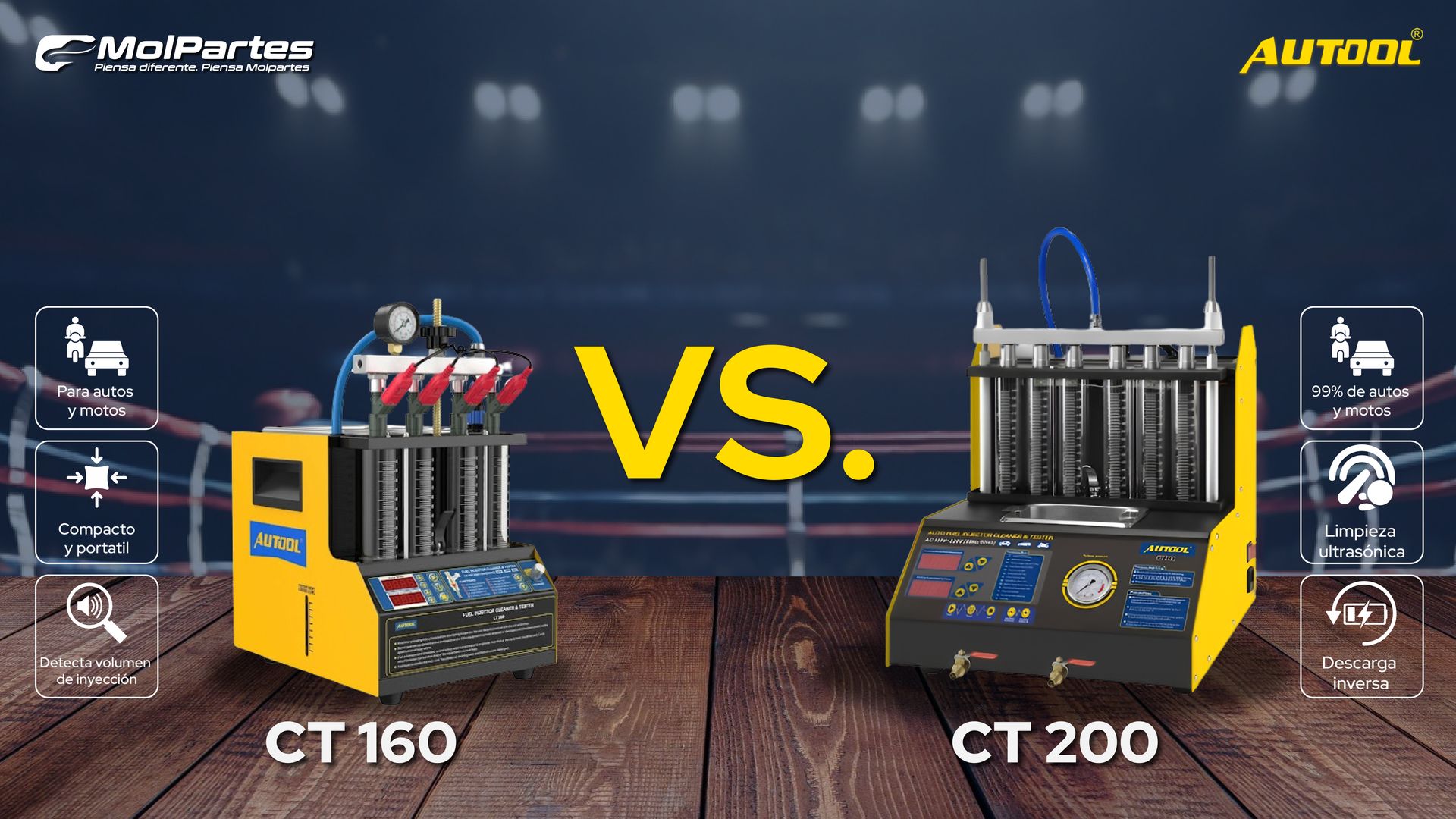 Probadores de inyectores CT160 VS CT200 de Autool Probadores de inyectores CT160 VS CT200 de Autool