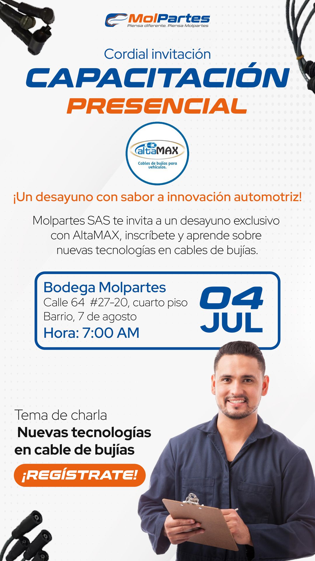 Capacitación AltaMAX: Nuevas tecnologías en cables de bujías. Capacitación AltaMAX: Nuevas tecnologías en cables de bujías.