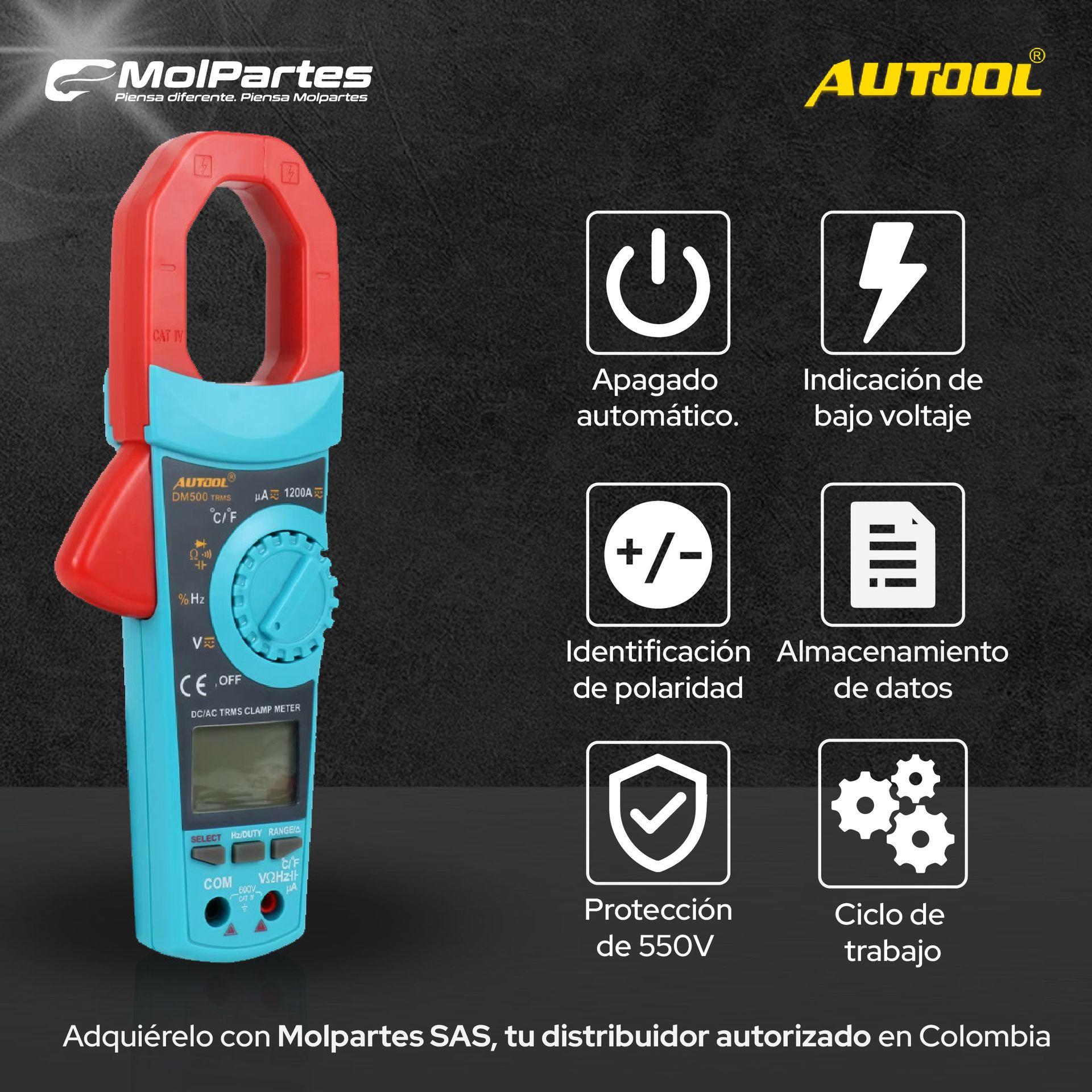 DM500 AUTOOL MULTÍMETRO Y PROBADOR DE RESISTENCIA COLOMBIA DM500 AUTOOL MULTÍMETRO Y PROBADOR DE RESISTENCIA COLOMBIA