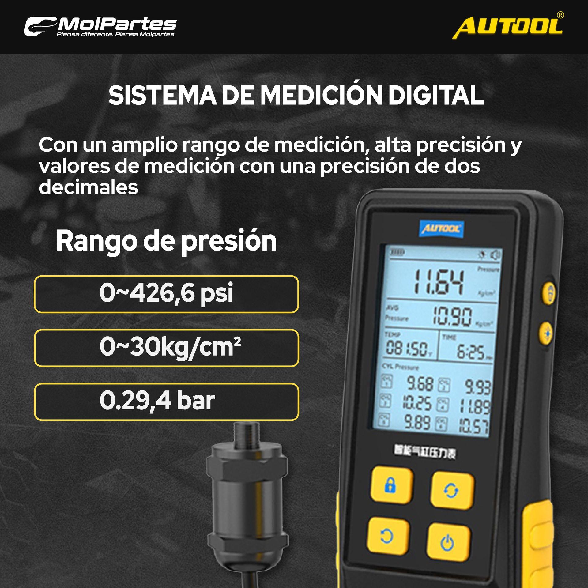 PT610 AUTOOL MEDIDOR DE COMPRESIÓN DIGITAL COLOMBIA