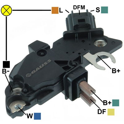 REGULADOR FORD FIESTA 12 CONECTOR HORIZONTAL 3 L-DFM-S TIPO BOSCH