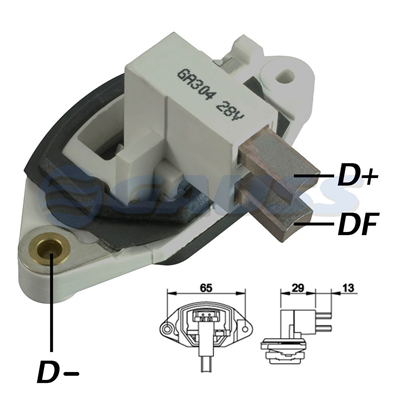 REGULADOR IVECO SCANIA VOLVO 24 80 CON ESCOBILLAS TIPO BOSCH (GA1989-GA1955)﻿
