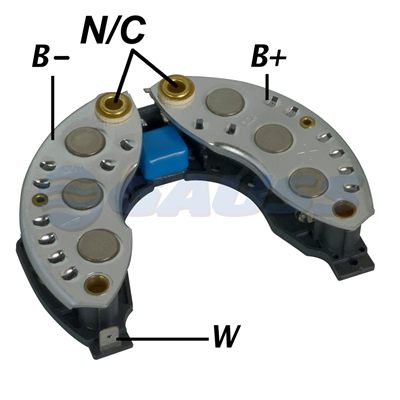 RECTIFICADOR PARIS RHONE RENAULT R-9 (+ -) 85AMP 6X35A TIPO VALEO