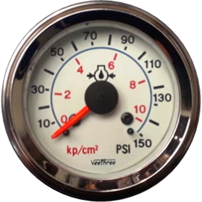 MARCADOR ACEITE MECANICO 150PSI TABLERO BLANCO ARO CROMADO