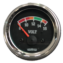 VOLTIMETRO 52MM 12V ESCALA 8-16 ESCALA COLOR ARO CROMADO