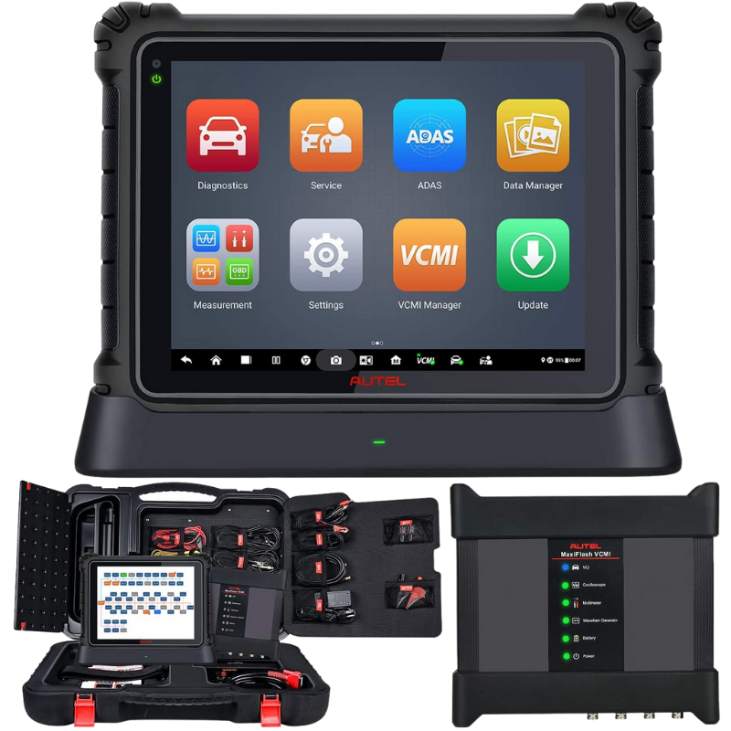 ESCANER MULTIMARCA 13" CON BASE CARGADORA INTERFAZ J2534 MVI OSCILOSCOPIO 4CANAL MULTIMETRO GENERADORDESEÑALES GUIA REPARACION