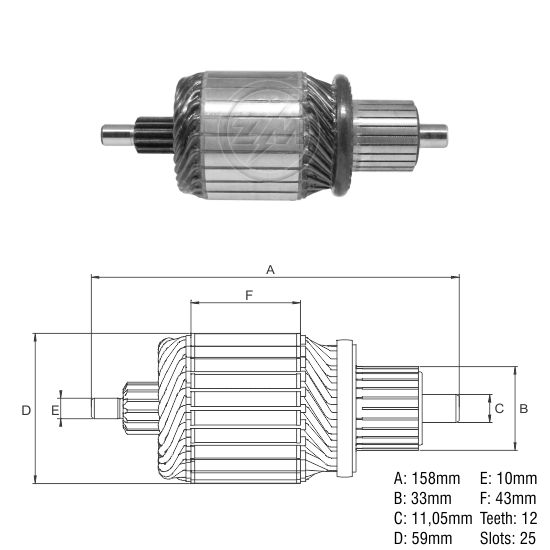 INDUCIDO ARRANQUE CATERPILLAR: 3114, 3126. VOLKSWAGEN: 17.220, 18.310 TITAN