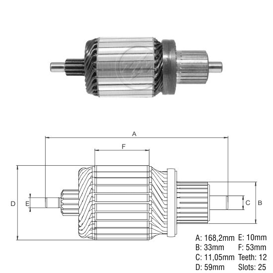 INDUCIDO ARRANQUE FORD CARGO 1618 IVECO DAILY 416  VOLKSWAGEN: 16.180, 16.210, 17.210, 17.240 OT  VOLVO: VM 17, VM 23.