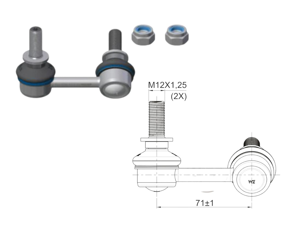 BIELETA BARRA ESTAB. DEL MERCEDES BENZ 470 NISSAN D23 RENAULT U3M IZQ 2017-2020 