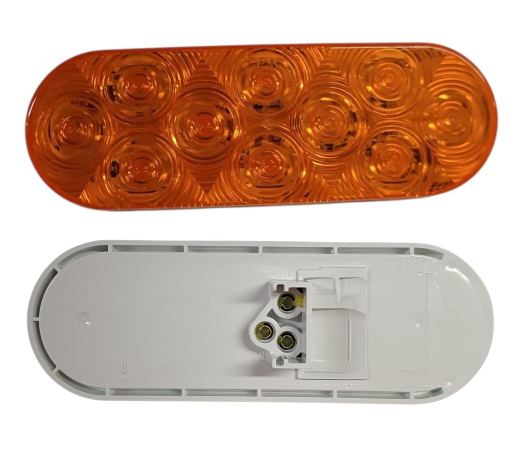 LUZ LED OVALADA 6″ 12-24V AMARILLA DIRECCIONAL 10 DIODOS PARA CONECTOR PL3 NO INLCUIDO