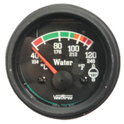 [16277327] MARCADOR TEMPERATURA AGUA ELECTRICO 12V 40Ø-120Ø ESCALA COLOR ARO CROMADO