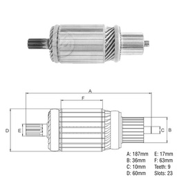 [438342103] INDUCIDO TOYOTA LAND CRUISER 80 91 KOMATSU WA120 WA18 WA250 NPR TIPO DENSO RELACIONADO 4.5KW 24V 9ESTRIAS