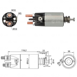 [02ZM-3897] AUTOMATICO KOBELCO VOLVO BUS 24V SIN OREJAS CON TORNILLO GRUESO TIPO MITSUBISHI