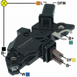 [07GA233] REGULADOR PEUGEOT 206 307 407 XSARA 12 CONECTOR HORIZONTAL 2 L-DFM TIPO BOSCH