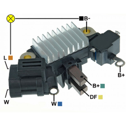 [07GA255] REGULADOR CHEVROLET CORSA DIESEL 12 CON ESCOBILLAS 2 L-W TIPO HITACHI
