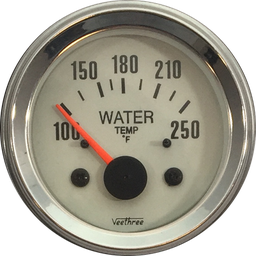 [16277116] MARCADOR TEMPERATURA AGUA ELECTRICO 12V 40Ø-120Ø TABLERO BLANCO ARO CROMADO